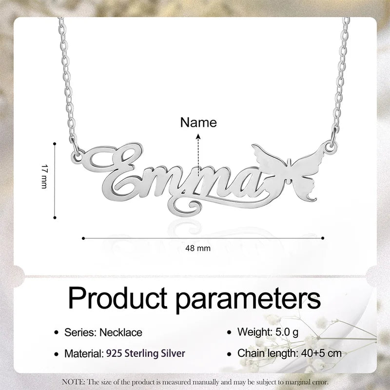 Sterling Silver Name Necklace, Personalised Name Jewellery, Custom Name Necklace Gold/Silver/Rose Gold