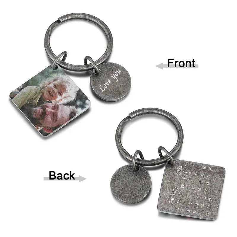 Personalised Photo Keyring | Daddy Keyring | Calendar Keyring