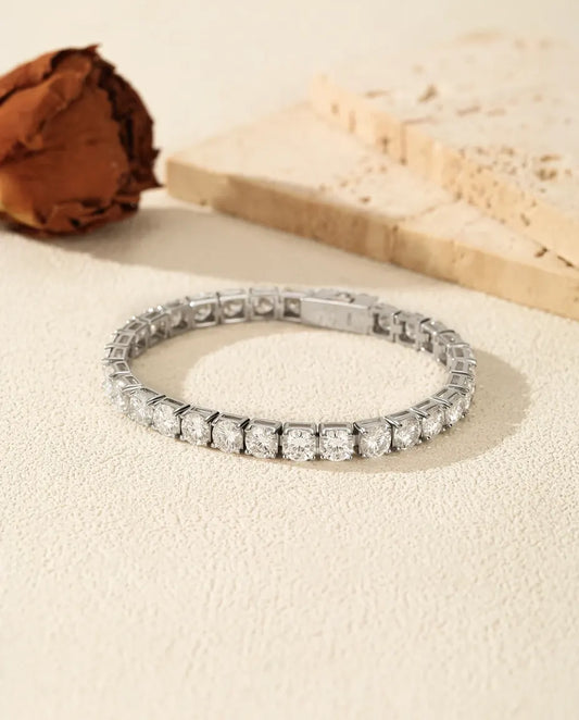 Dainty 2mm moissanite tennis bracelet in 925 sterling silver