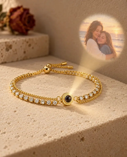 Photo Projection Bracelet - projecting the hidden photo onto a wall