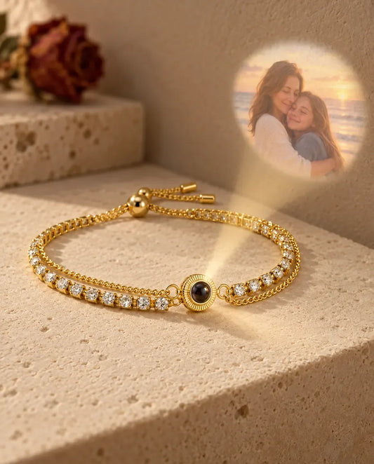 Photo Projection Bracelet - projecting the hidden photo onto a wall