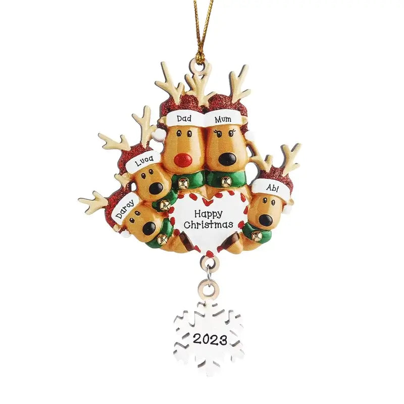Elk Personalised Christmas Ornament with 2-6 Names