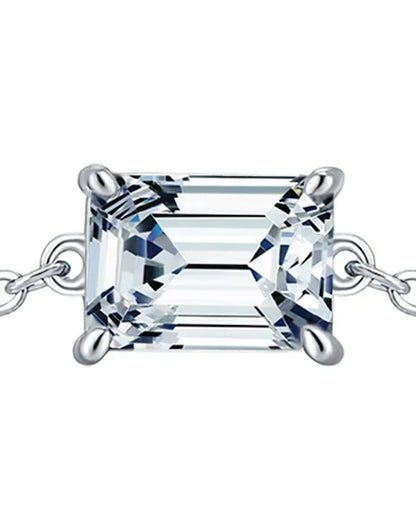 Emerald cut moissanite bracelet, 1ct D colour, 925 sterling silver