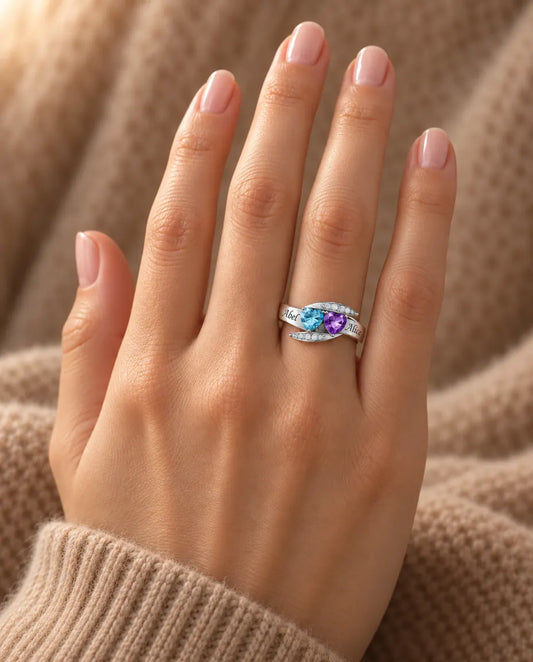 Personalised Name Ring for Her - worn on the hand