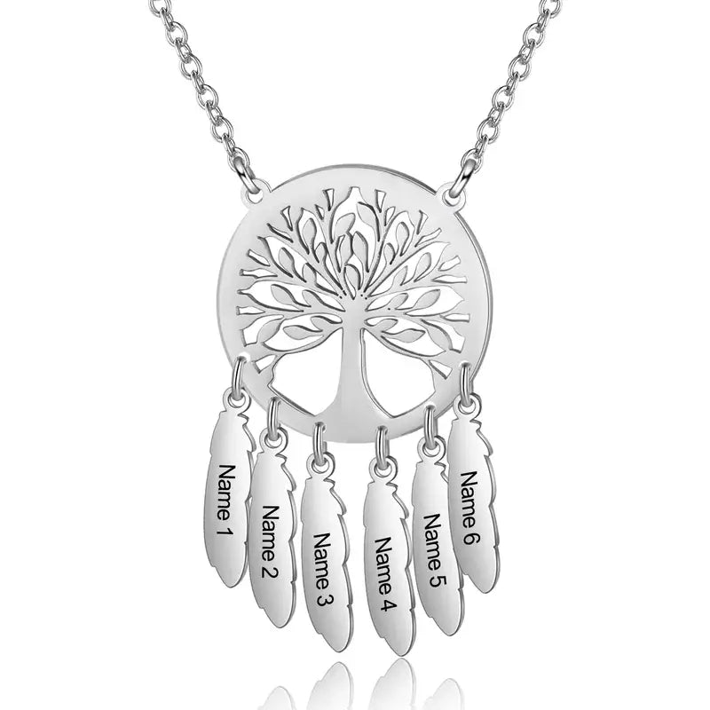 Family Tree Necklace | Engraved Family Name Necklace