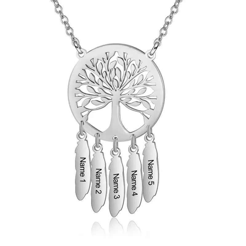 Family Tree Necklace | Engraved Family Name Necklace