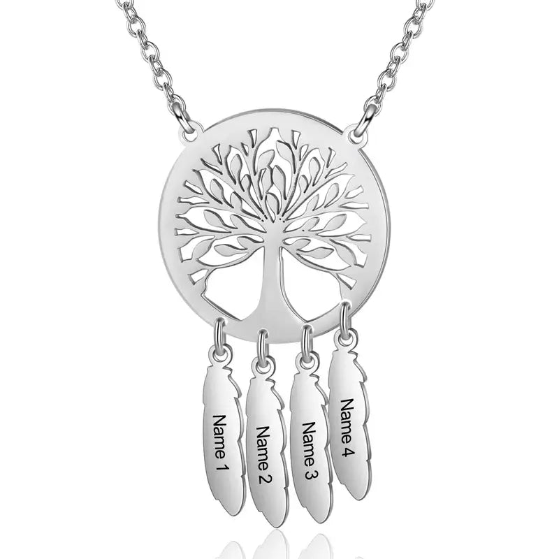 Family Tree Necklace | Engraved Family Name Necklace