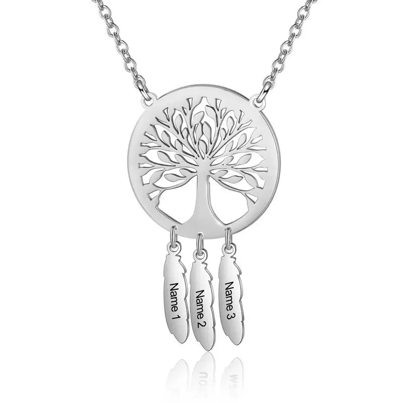 Family Tree Necklace | Engraved Family Name Necklace