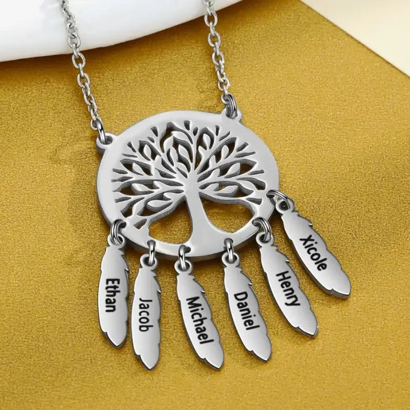 Family Tree Necklace | Engraved Family Name Necklace