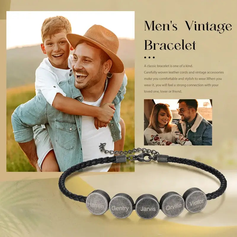 Mens Name Bracelet, Fathers Day Gift Australia, Engraved Bracelet, Men –  barehandsbracelets.com