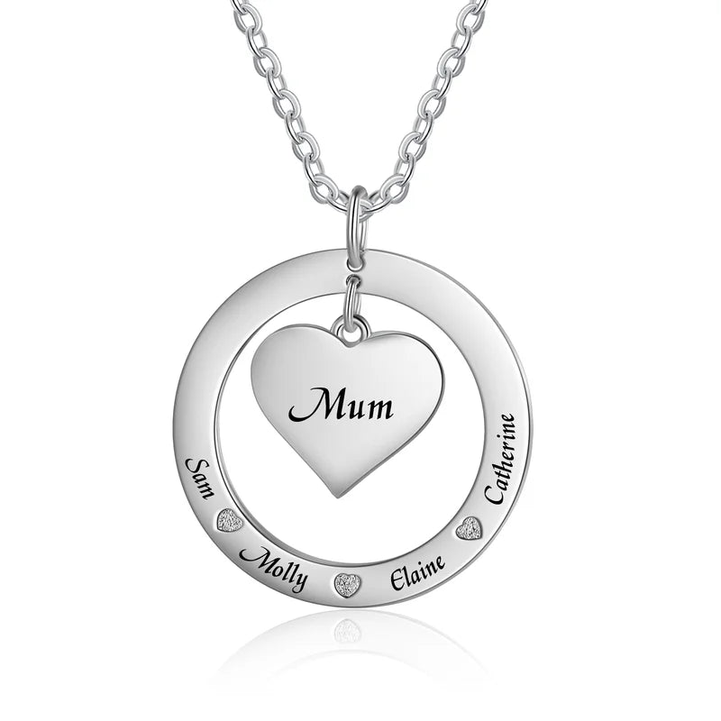 Personalised Mum Necklace | Engraved Names Personalised Necklace for Mum