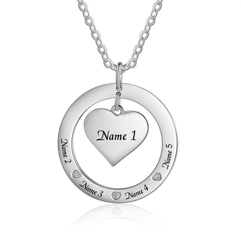 Personalised Mum Necklace | Engraved Names Personalised Necklace for Mum