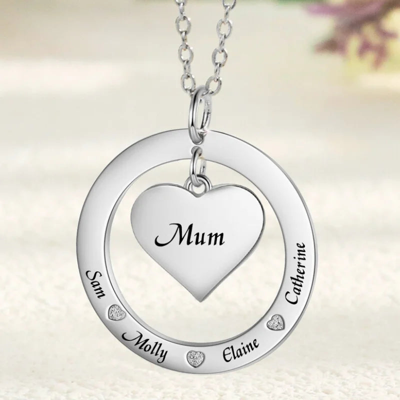 Personalised Mum Necklace | Engraved Names Personalised Necklace for Mum