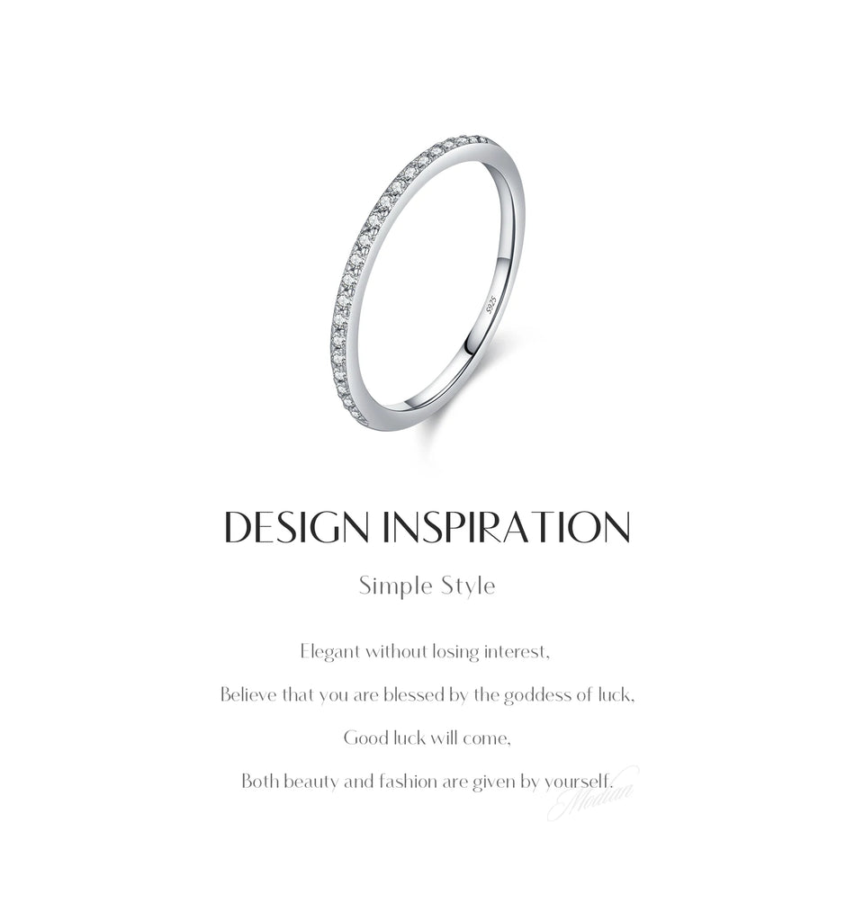 Eternity Moissanite Ring, 925 Sterling Silver Ring
