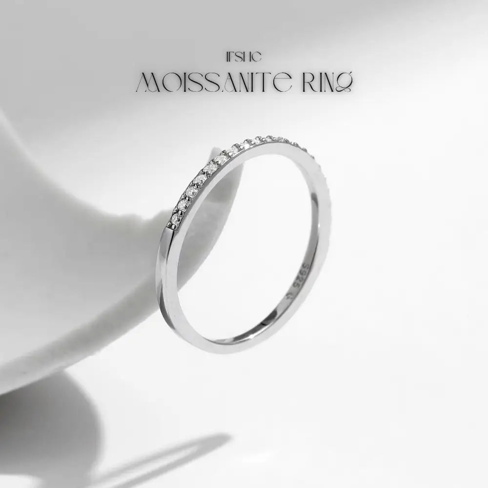 Eternity Moissanite Ring, 925 Sterling Silver Ring