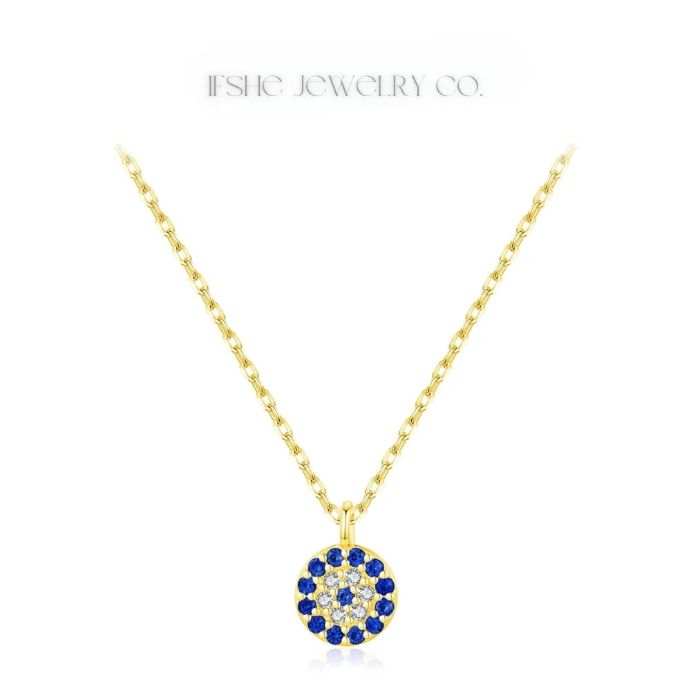 Evil Eye Necklace in 925 Sterling Silver with Zircon Pendant