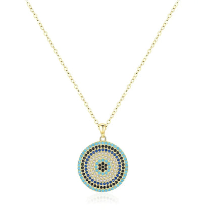 Sterling Silver Evil Eye Necklace - Turkish Blue Eye Pendant for Women