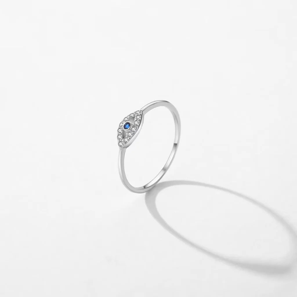 Evil Eye Ring 925 Sterling Silver - Turkish Eye Ring for Women
