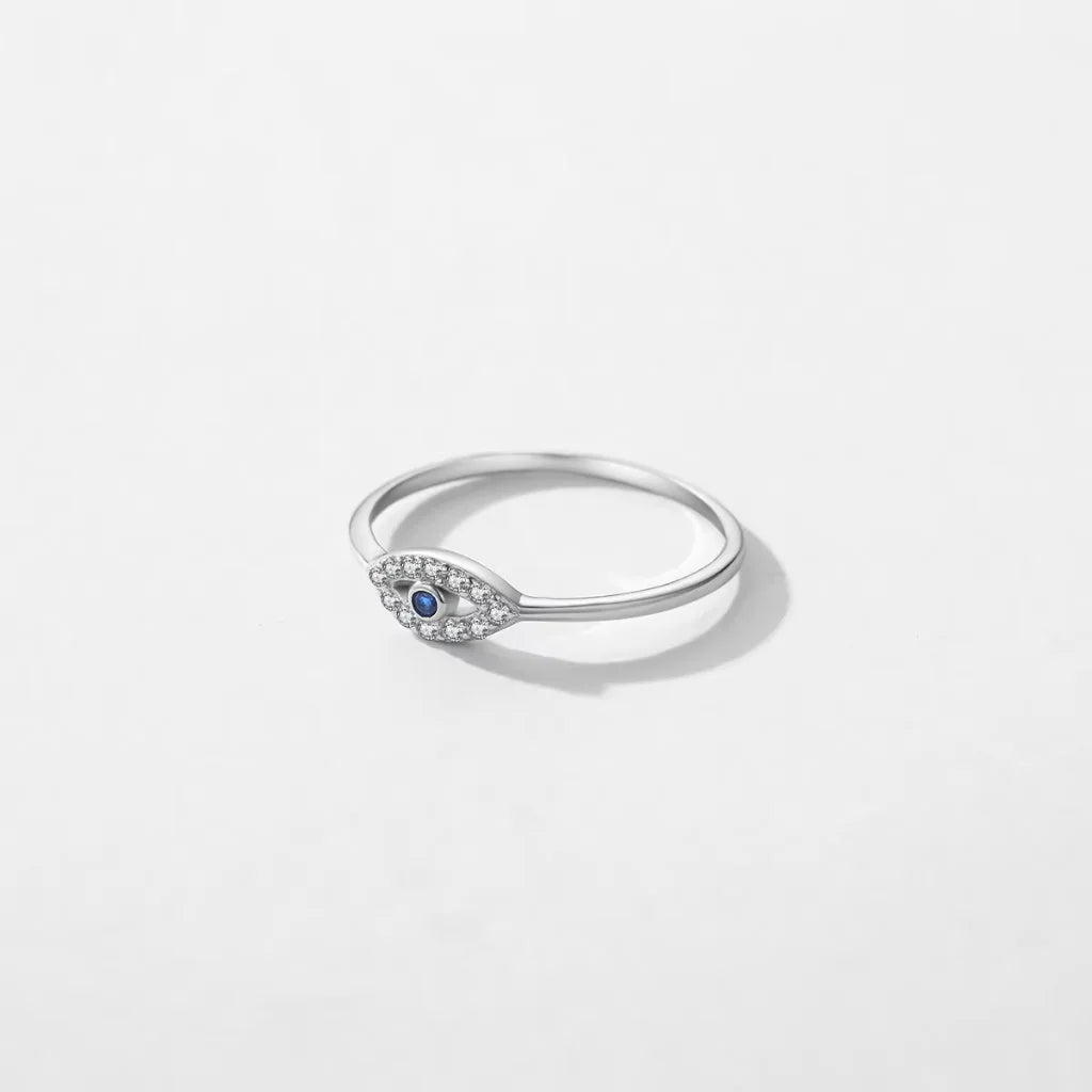 Evil Eye Ring 925 Sterling Silver - Turkish Eye Ring for Women