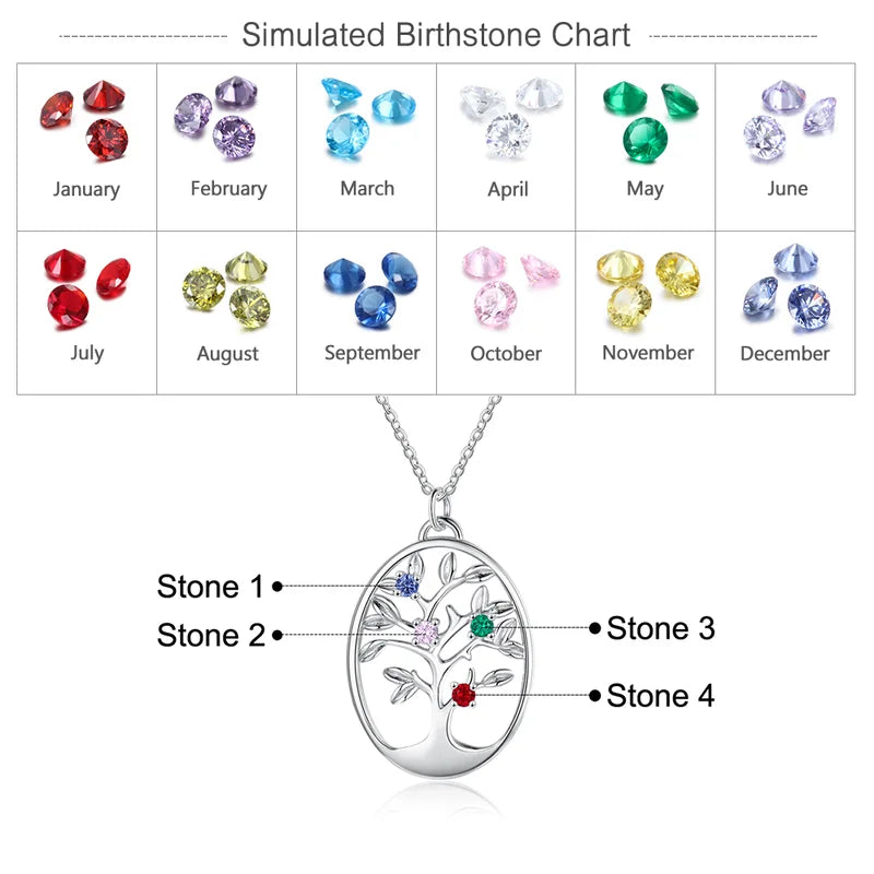 family 5 birthstone gemstone cross necklace white gold