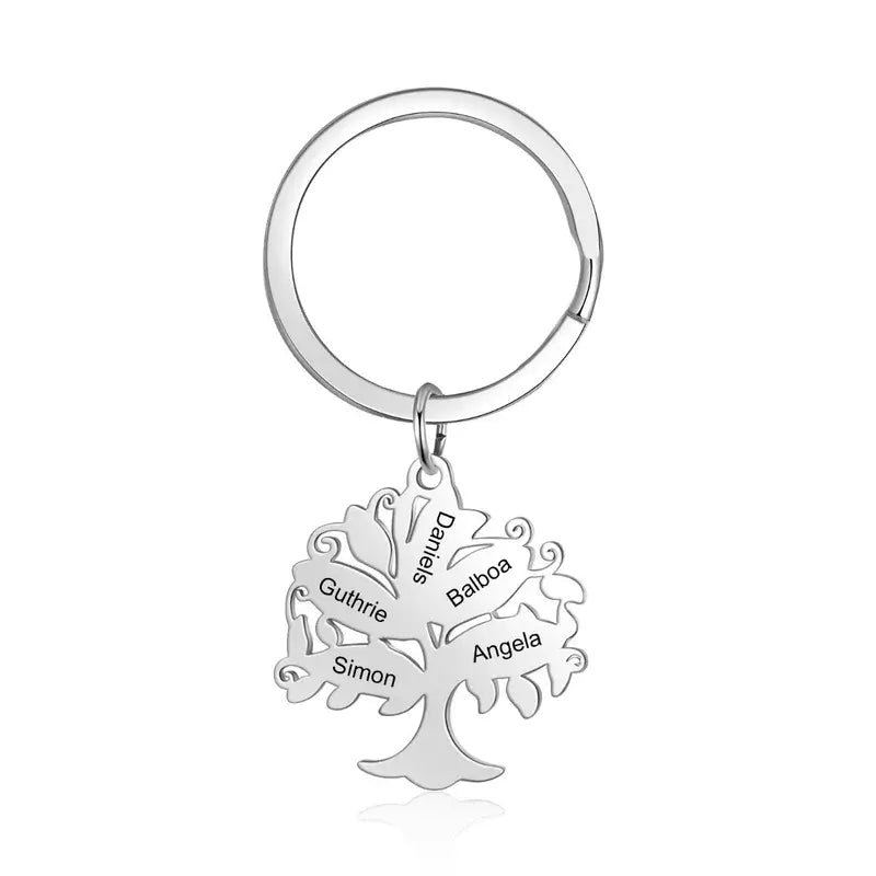 Family Tree Personalised Keyring with Engraving