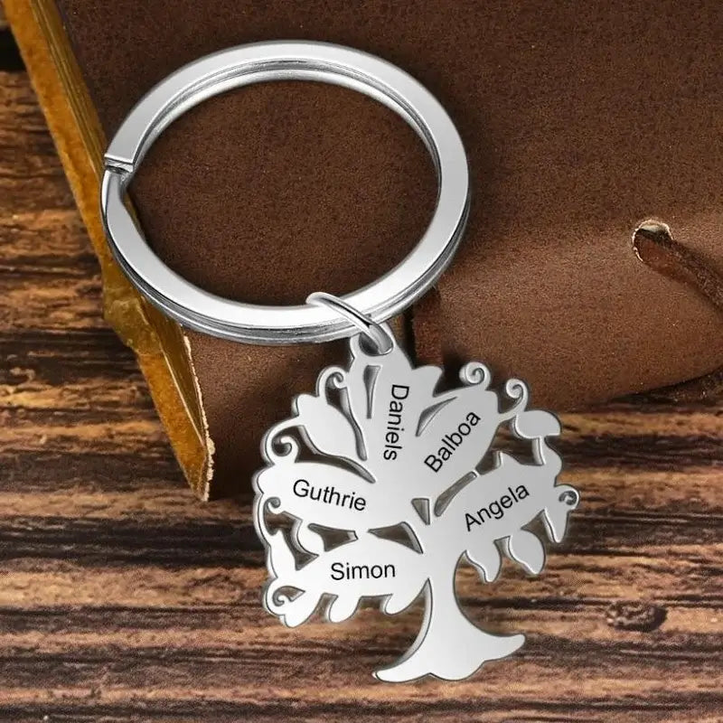 Family Tree Personalised Keyring with Engraving