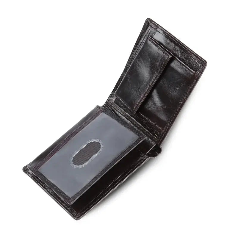 Genuine Leather Men's Personalised Wallet with Name and Text