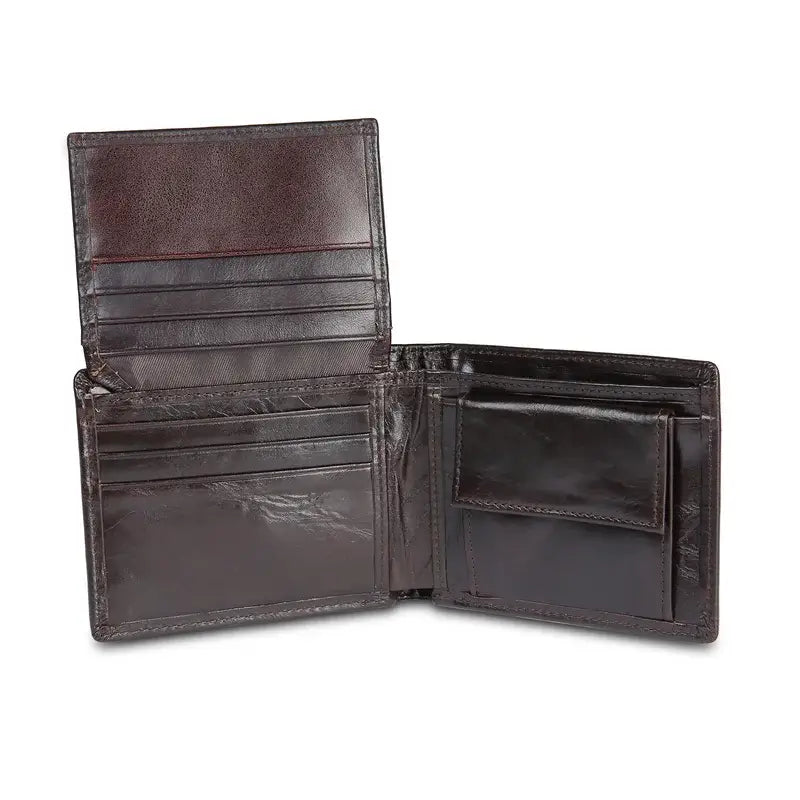 Genuine Leather Men's Personalised Wallet with Name and Text