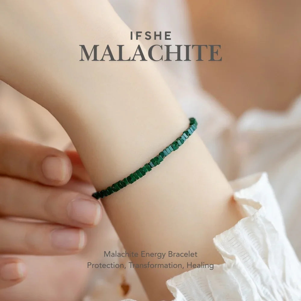 Genuine Malachite Energy Bracelet Duo – Deep & Light Green Set for Inner Renewal