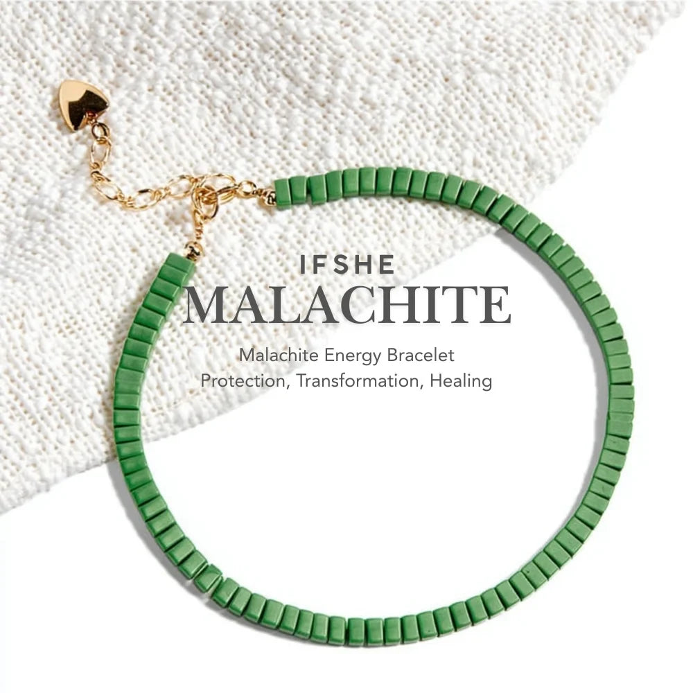 Genuine Malachite Energy Bracelet Duo – Deep & Light Green Set for Inner Renewal