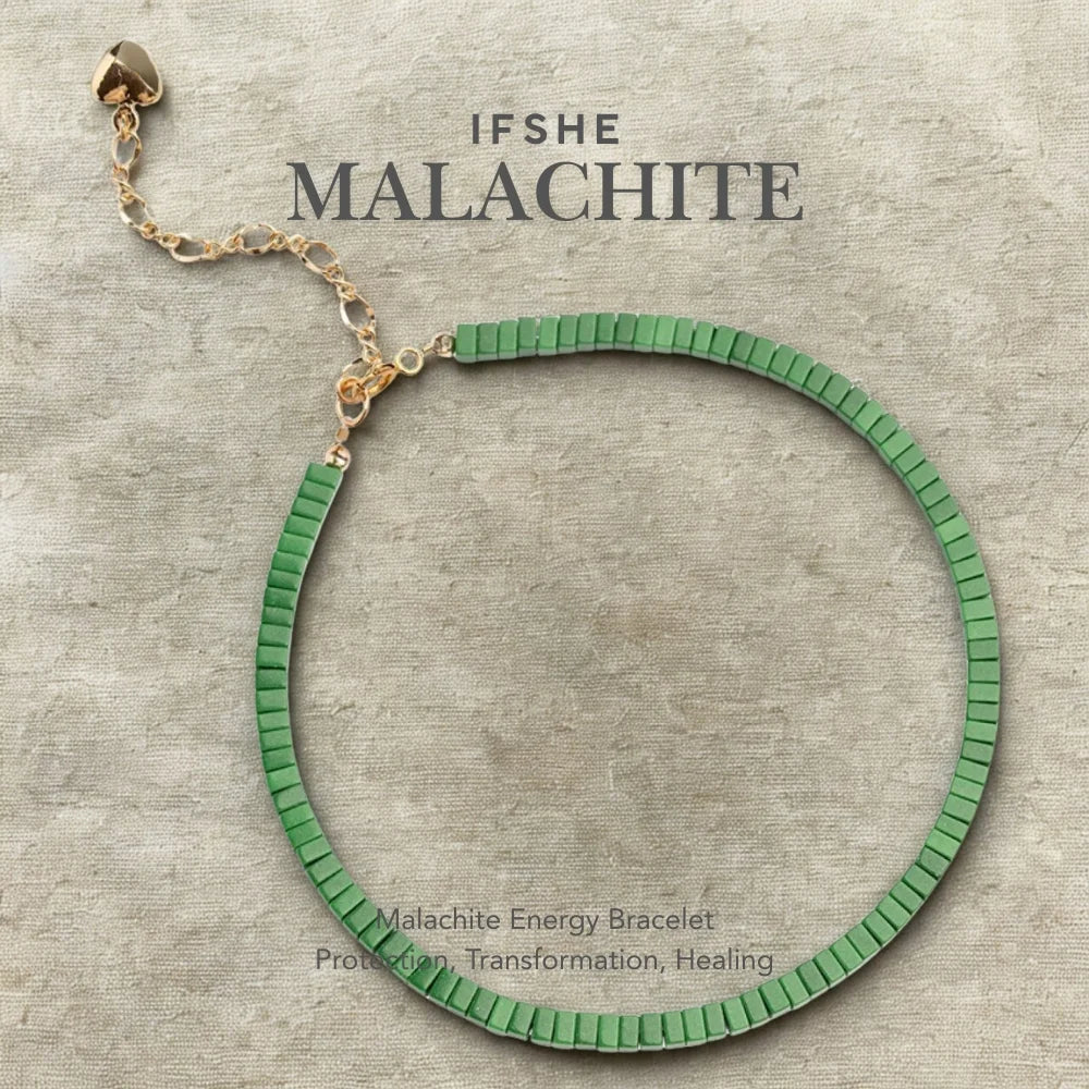 Genuine Malachite Energy Bracelet Duo – Deep & Light Green Set for Inner Renewal
