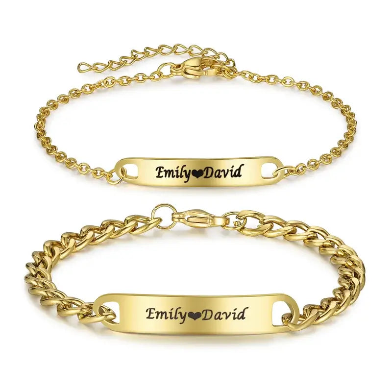 Engraved gold bracelet for her deals