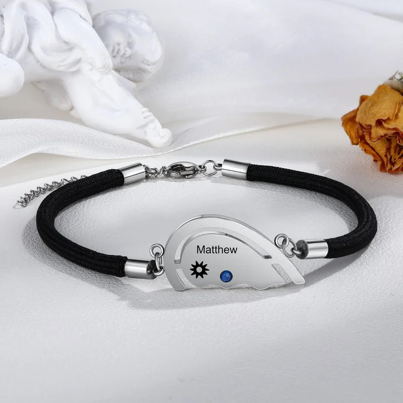 Personalised Men's Woven Bracelet | Magnetic Clasp | Lisa Angel