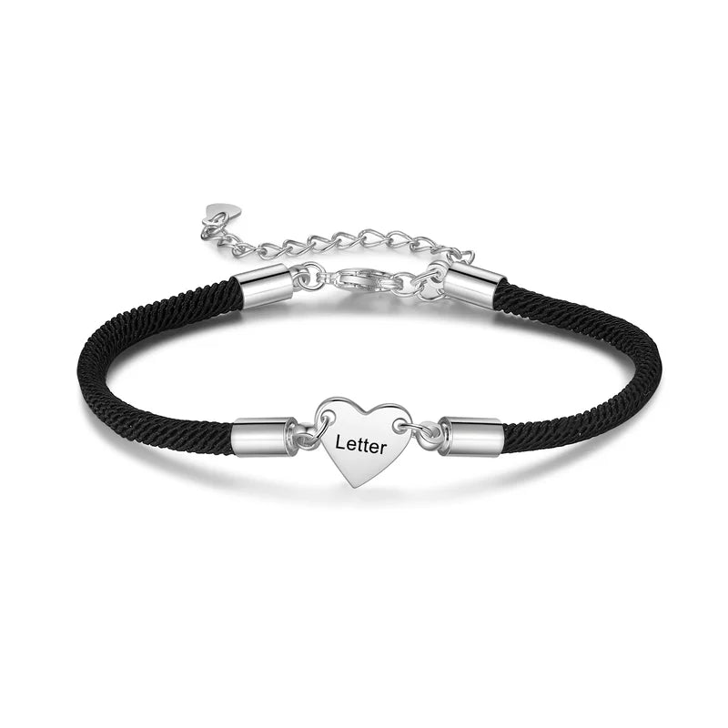 Heart Charm Initial Bracelet | Personalised 1-4 Initials Bracelet