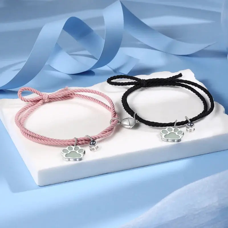 Matching Bracelets Couple Bracelets Photo Projection Bracelets Heart Magnetic Bracelets 2 Pieces