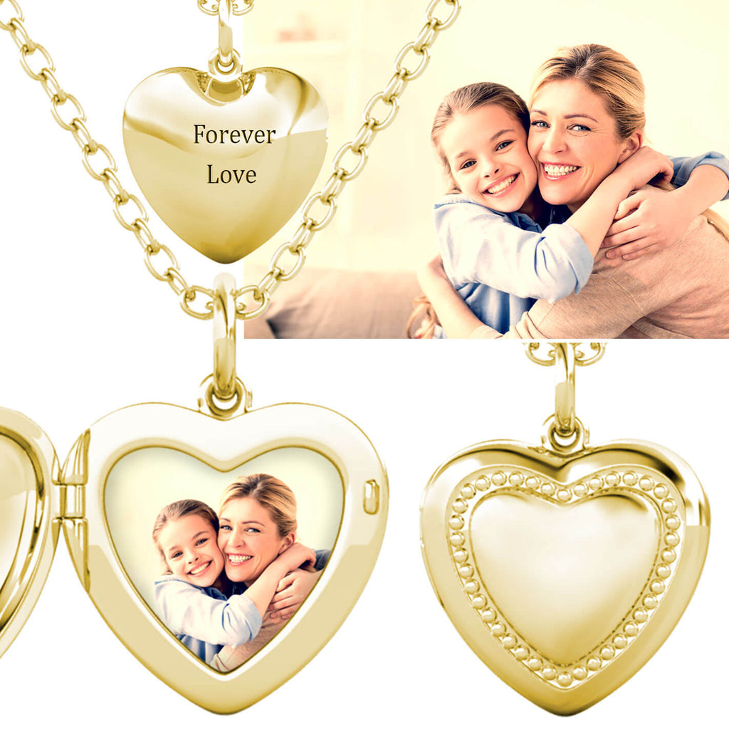 Heart Personalised Photo Locket Necklace | Photo Necklace | Picture Necklace | Sterling Silver