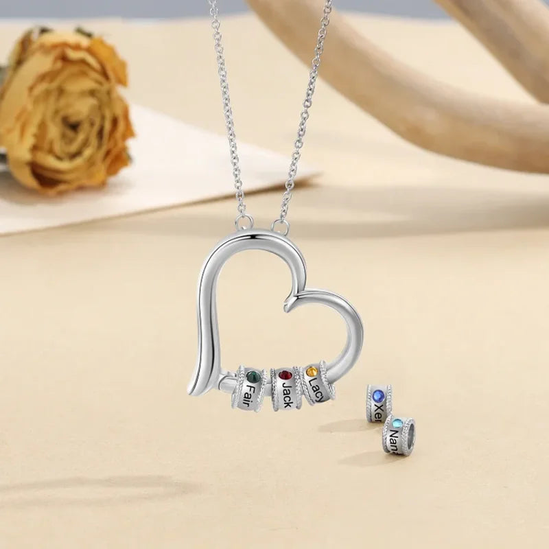 Heart Personalised Mum Necklace with Children s Names and