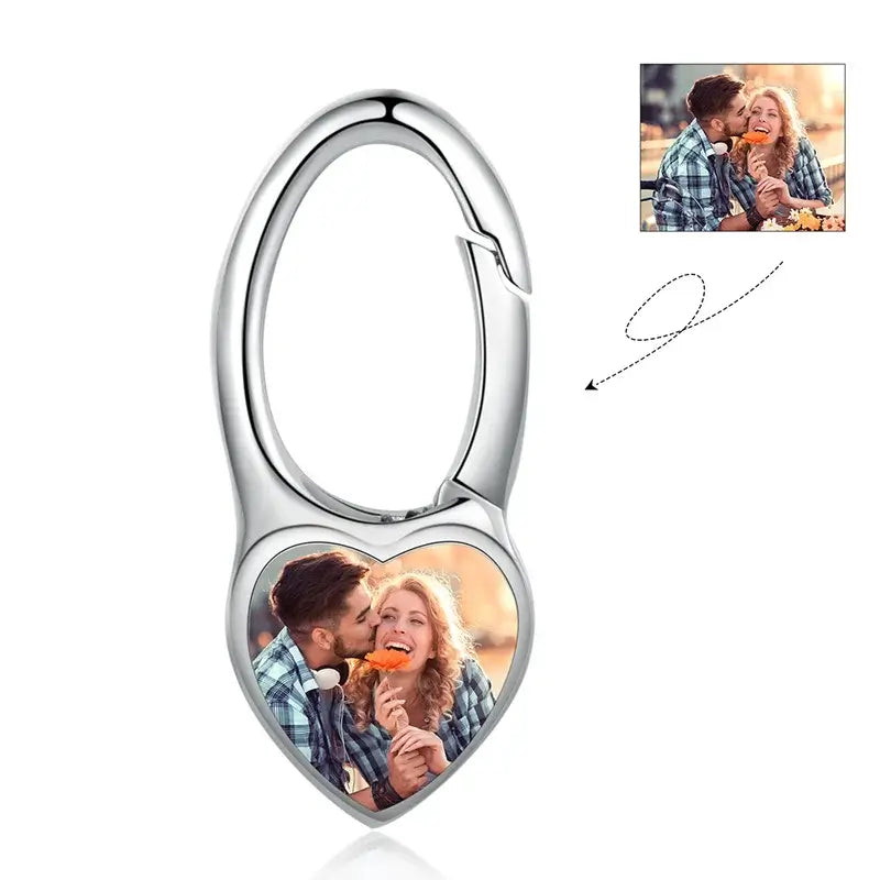 Heart Photo Personalised Keyring with Engraving