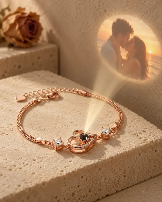 Photo Projection Bracelet - projecting the hidden photo onto a wall