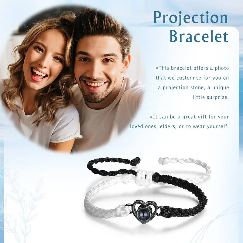 Heart Photo Bracelet | Heart Picture Bracelet | Heart Projection Bracelet | Bracelet with Picture Inside