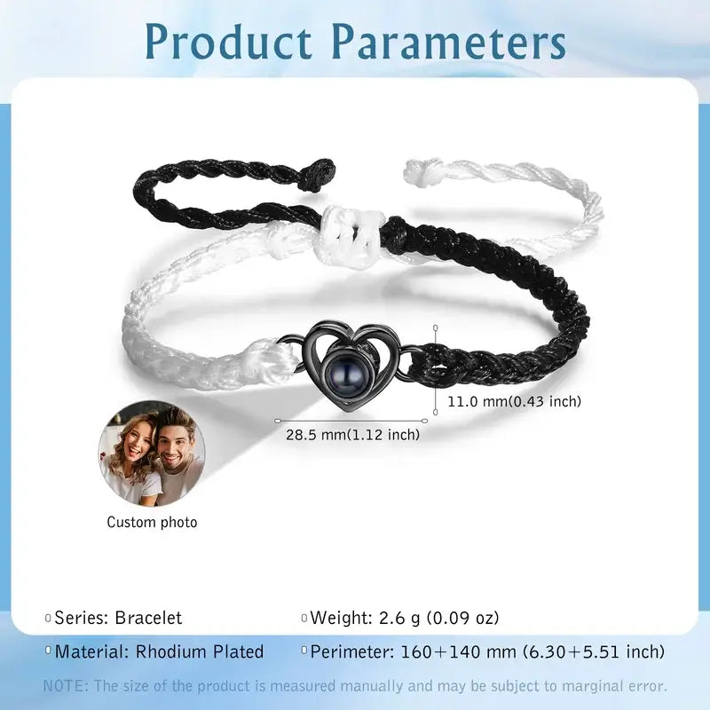 Heart Photo Bracelet | Heart Picture Bracelet | Heart Projection Bracelet | Bracelet with Picture Inside