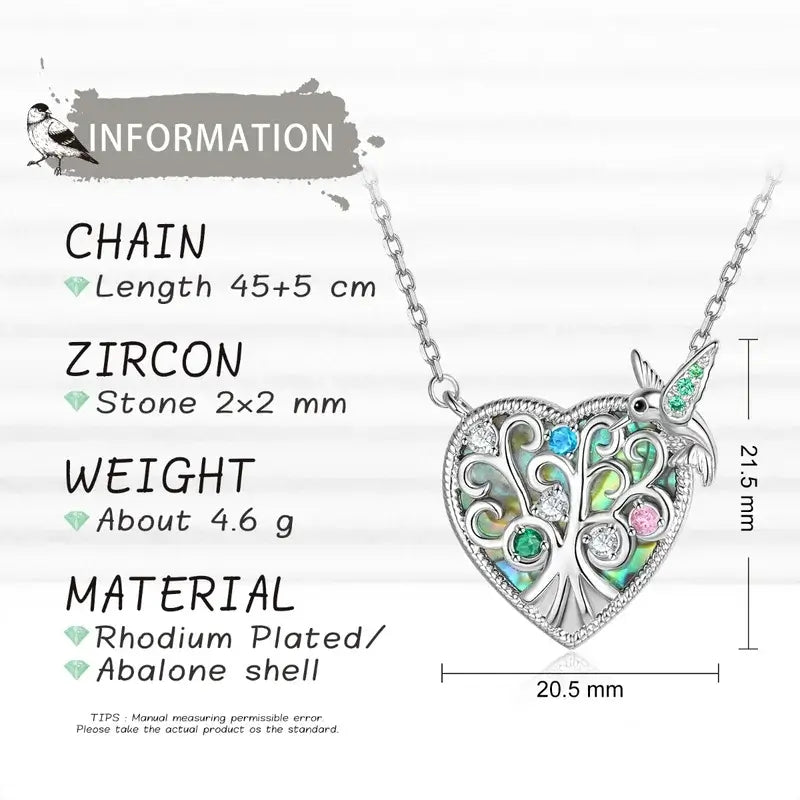 Heart Shaped Family Tree Birthstone Necklace | 3-6 Zircon Birthstones