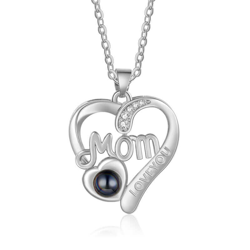 Personalised Heart Shaped Photo Projection Mom Necklace