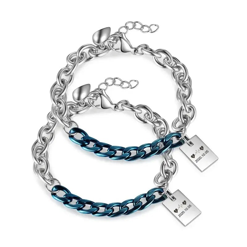 Personalized Initial Bracelet with Figaro Chain | Initial bracelet,  Beautiful jewelry, Silver bar bracelet