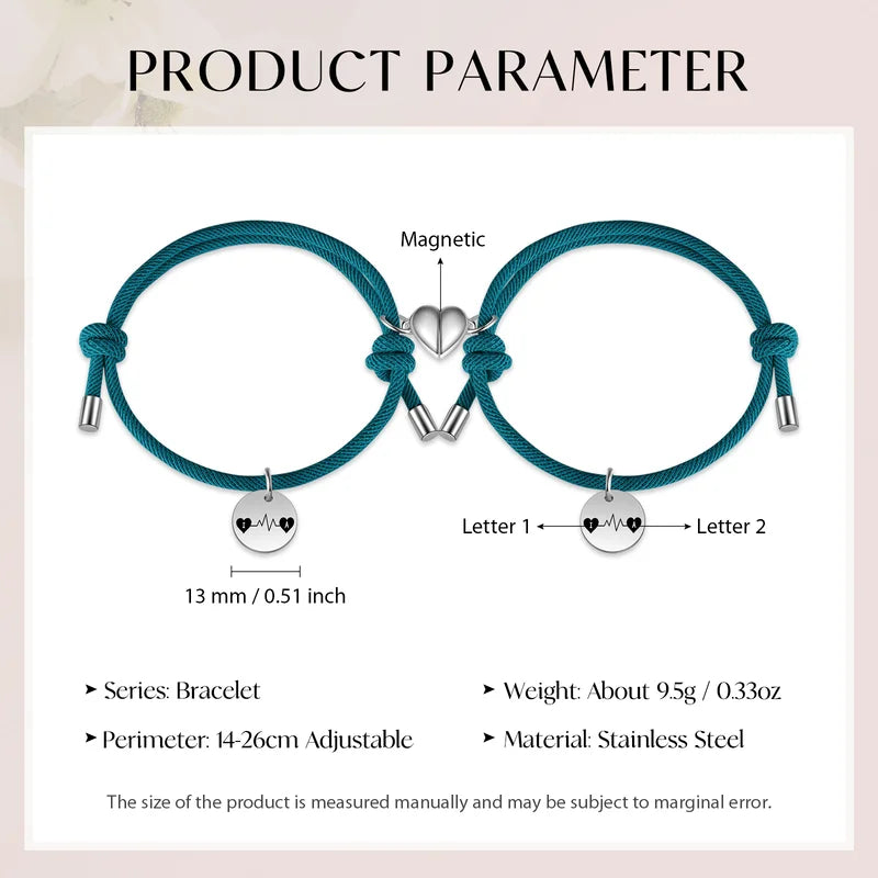 thumbnail image 2 of TUCEWP 2Pcs Matching Bracelets For Couples Best Friends 2 of 10