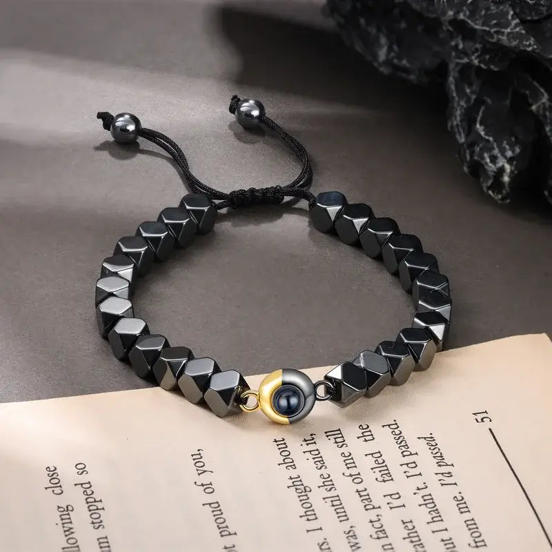 Luxury Hematite Shamballa Bracelet for Men | UK | OMMO London