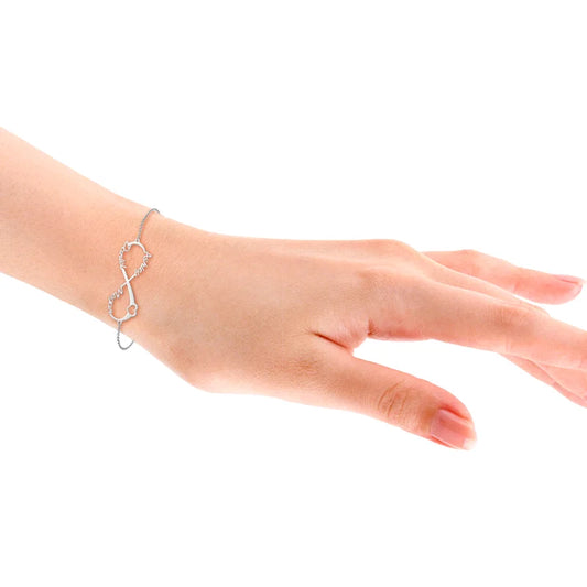 Infinity Two Names Bracelet, Personalised Infinity Jewellery, Custom Infinity Bracelet Sterling Silver or Copper/Gold/Rose Gold