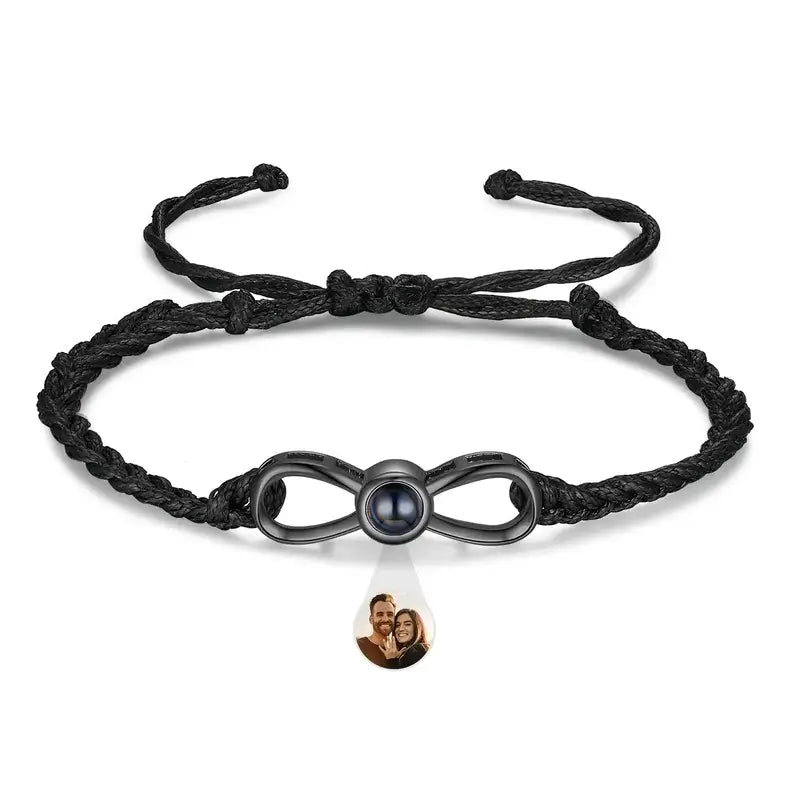 Infinity Love Photo Projection Bracelet with Picture Inside | 4 Colours