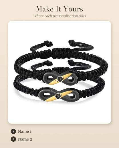 Infinity Matching Bracelets for Couples – personalisation guide
