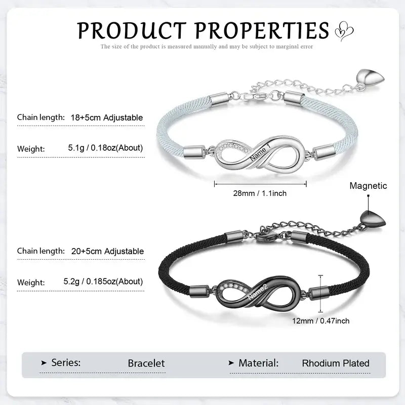 Buy XUANPAI Christmas Gifts Infinity Matching Couple Bracelet, Bracelets  for Lover Family Sisters, Handmade Rope Friendship Cuff Braided Adjustable  Bangles Eternal Love Gifts for Women, Stainless Steel at Amazon.in